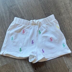 Ralph Lauren Kids' White Shorts with Colorful Pony Embroidery
